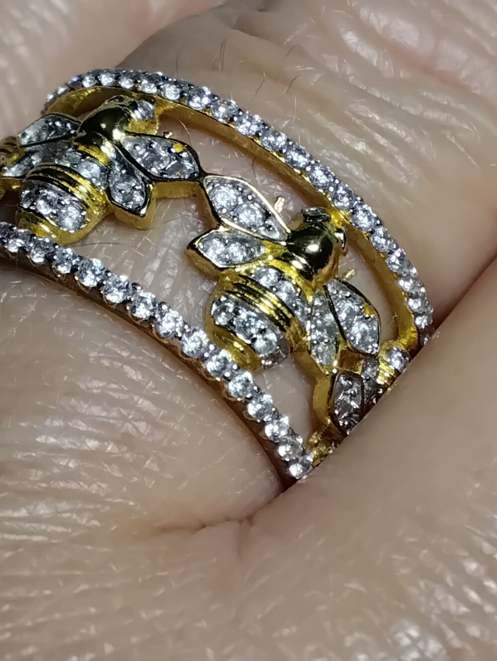 925 Silver Bumble Bee Ring Sz 9 - Picture 3 of 6